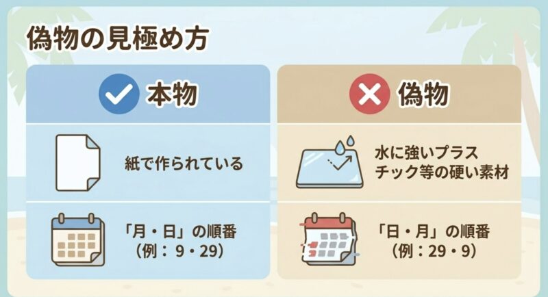紙製かプラスチック製かの材質の違いや、誕生日の日付表記の順番によるアミーボカードの偽物と本物の見極め方