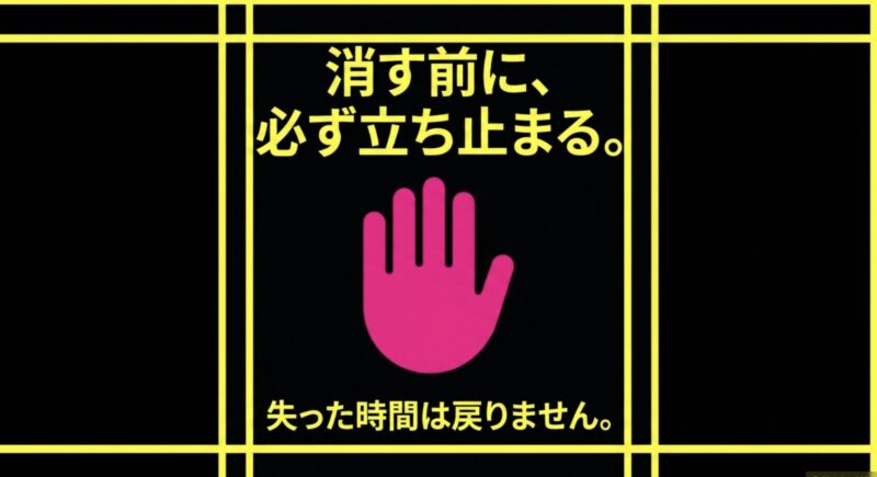 スプラトゥーンのセーブデータを消す前に必ず立ち止まるよう促すメッセージ