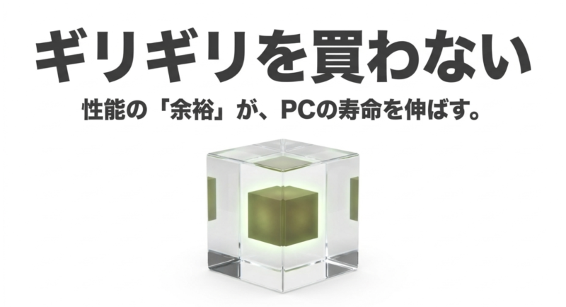 ギリギリのスペックを買わず、性能の余裕を持たせることがPCの寿命を延ばすというまとめ