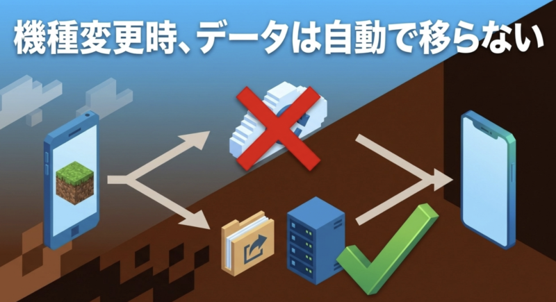 マイクラのワールドデータは機種変更時に自動で移行されない