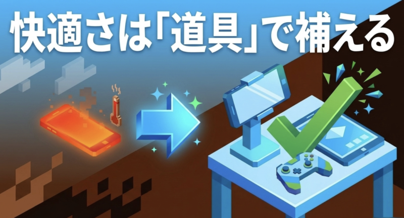 スマホ版マイクラの快適さはコントローラーなどの道具で補える