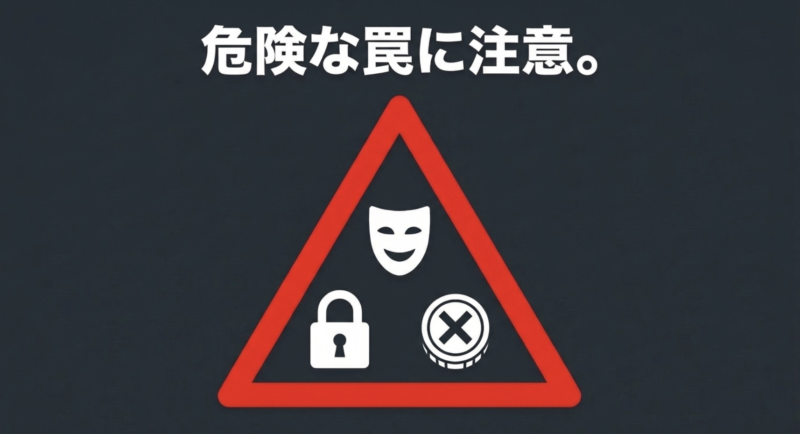 危険な罠に注意という警告テキスト